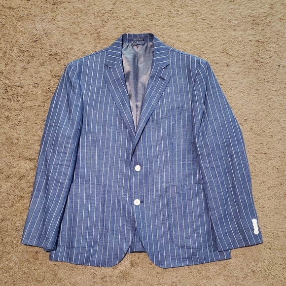 Men's Blue Pinstripe Blazer